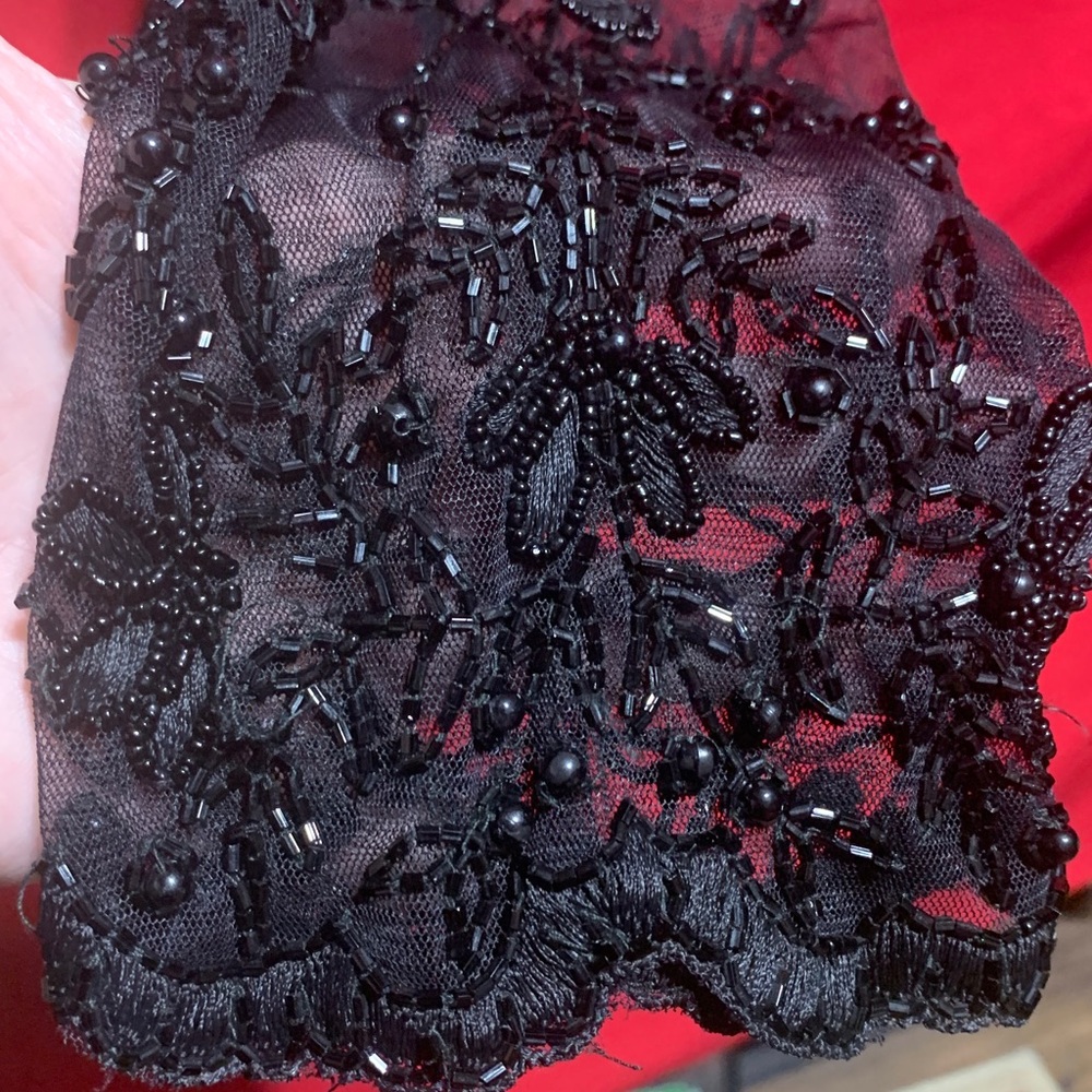 #057 Laurence Kazar Black Beaded Jacket xxl, some beads are starting come off - Picture 4 of 5